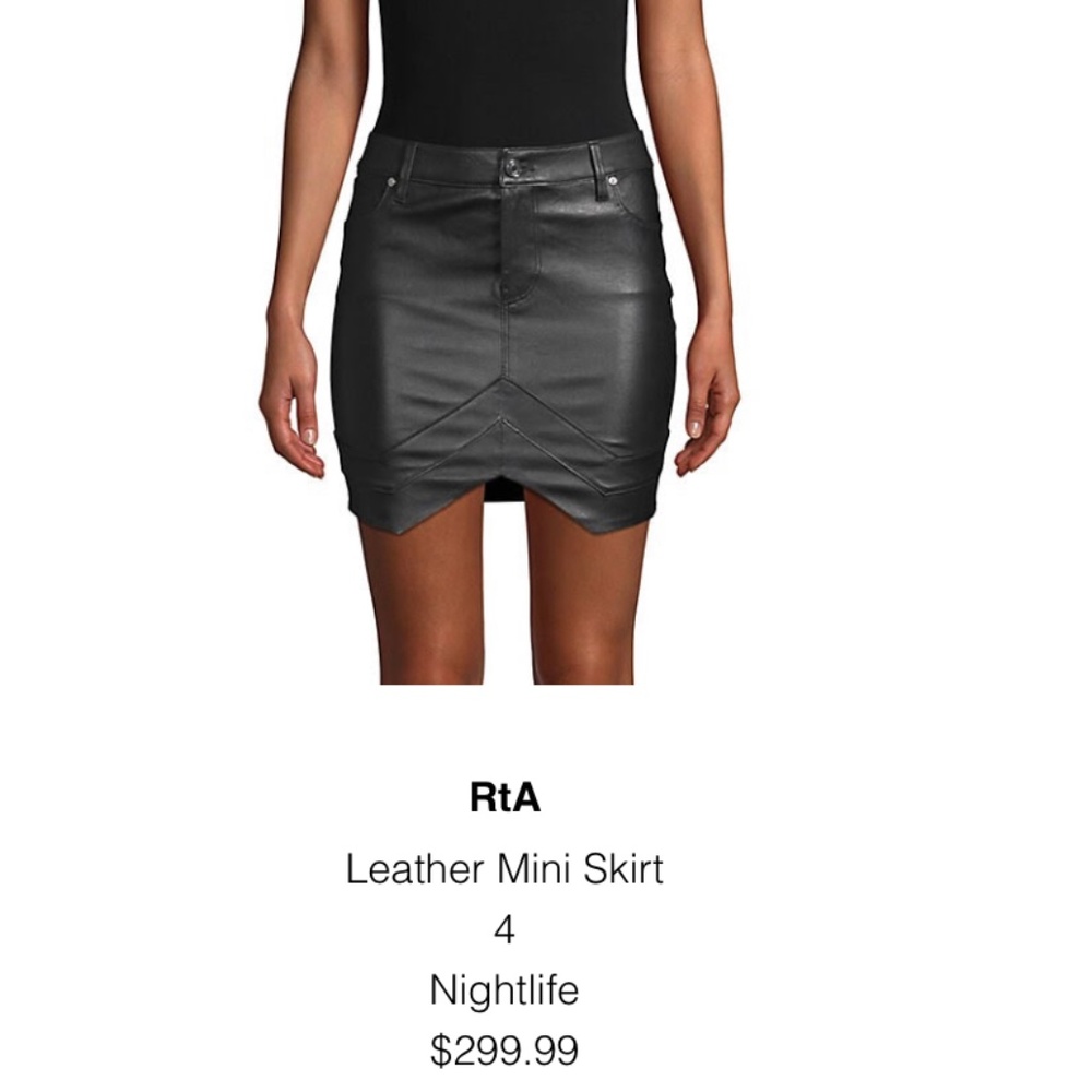 Genuine Leather Mini Skirt RtA Size XS S 2